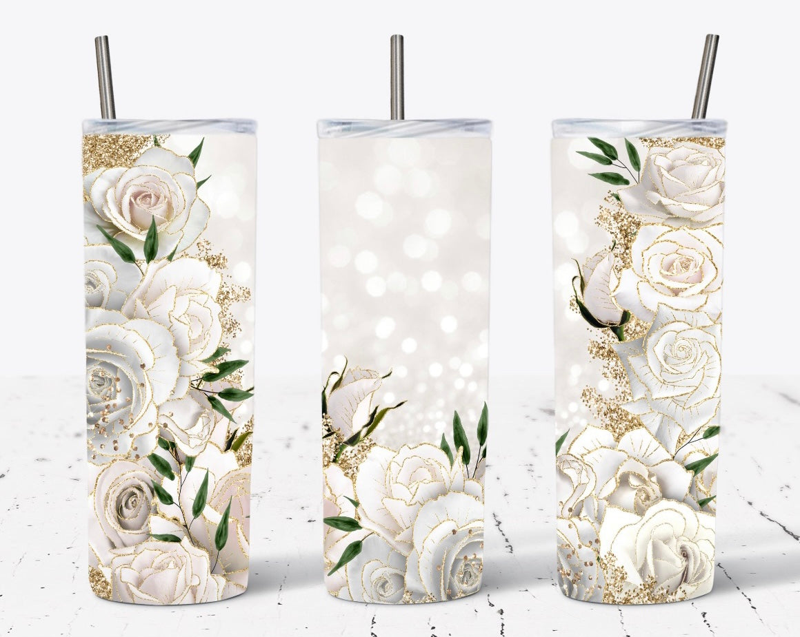 White & Gold Roses Customize