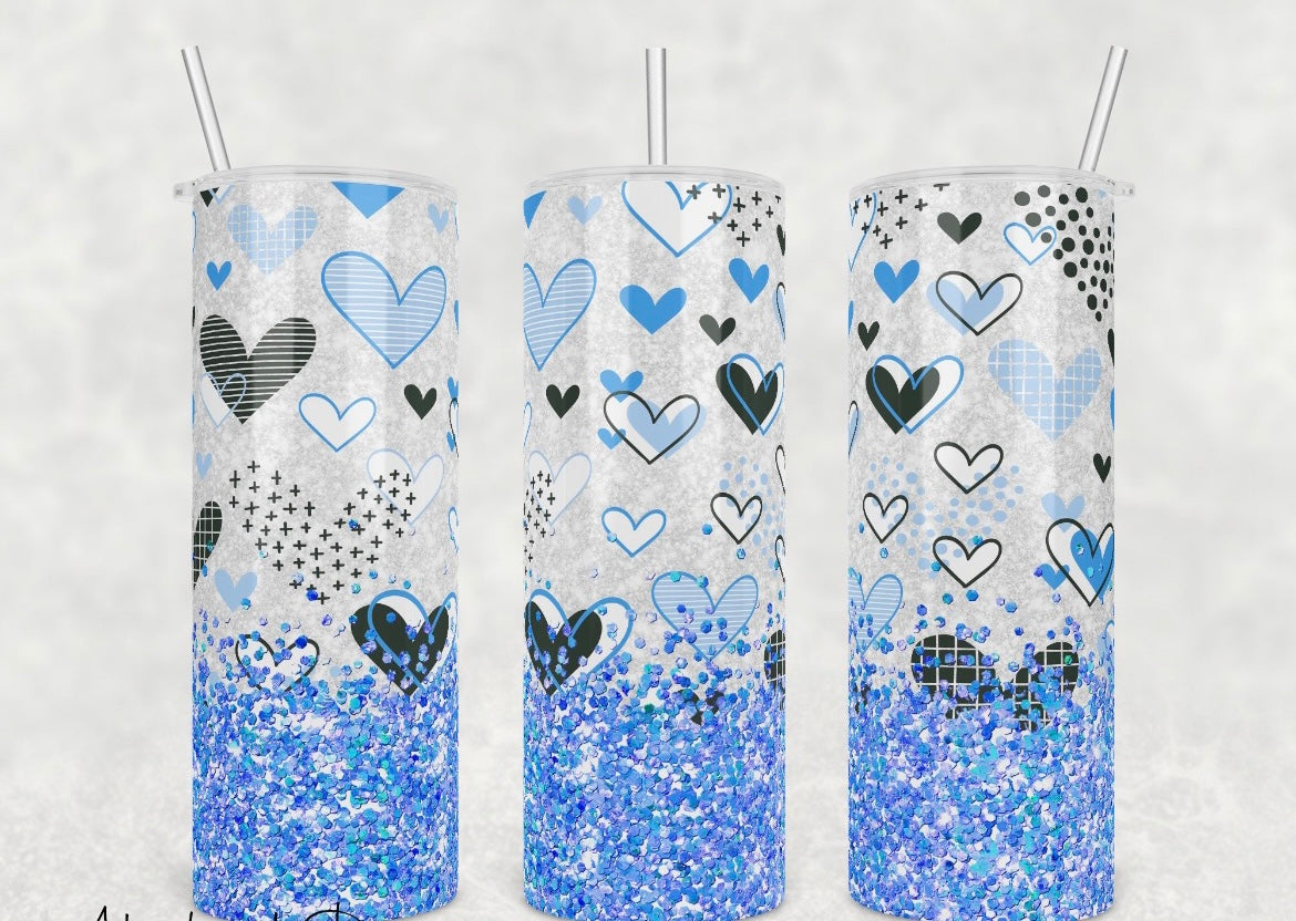 Floating Blue Hearts