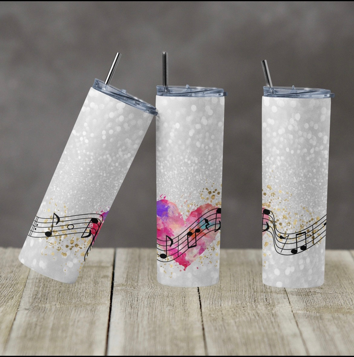 Music and Watercolor Heart