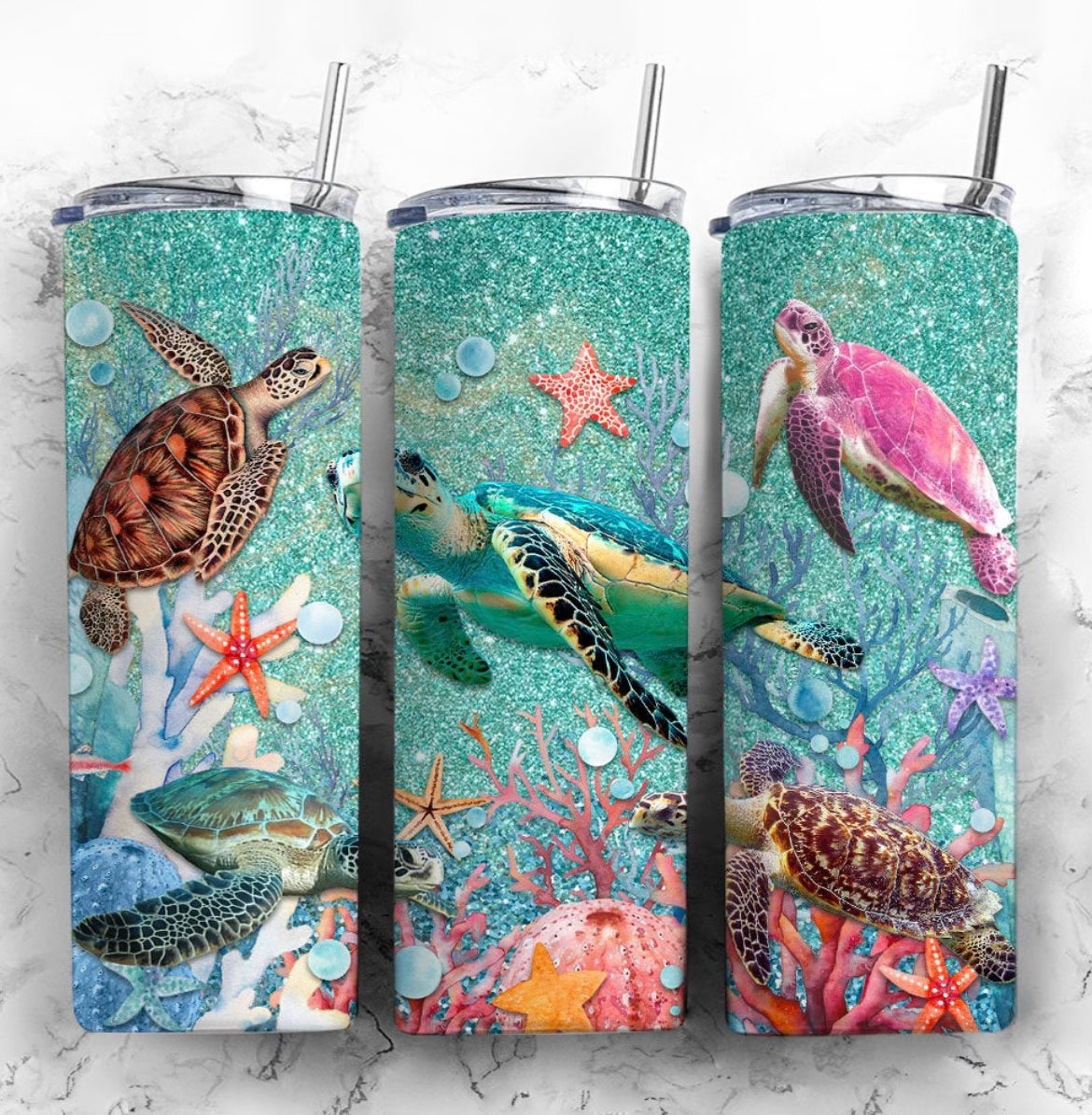 Colorful Sea Turtles